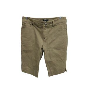 E39 By Eric Womens Khaki Stretch Comfort Bermuda Shorts Size 10 Casual Classic